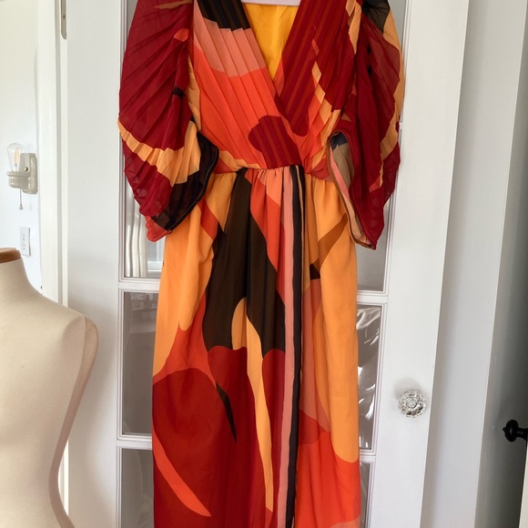 Anthropology FARM Rio Colorful Pleated Maxi Dress - Picture 2 of 8